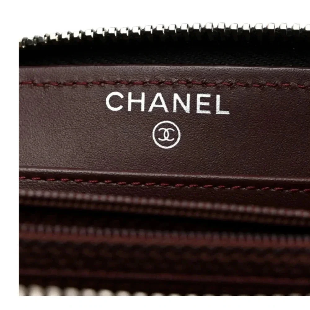 CHANEL Caviar Quilted Large Gusset Zip Around Wallet Black